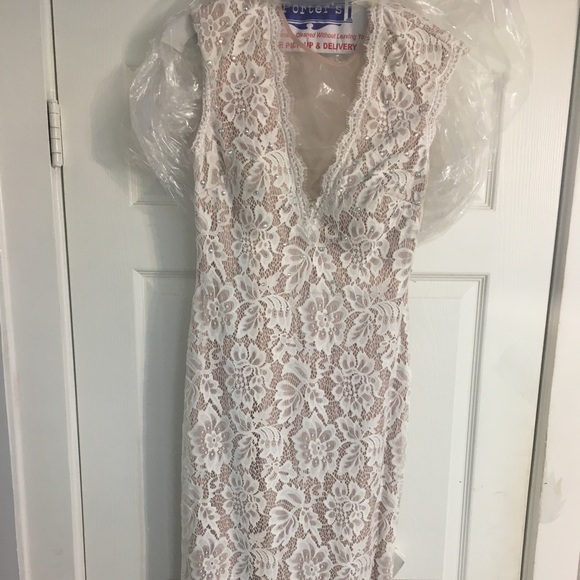 womens ivory lace dress Ivory Lace Midi Dress